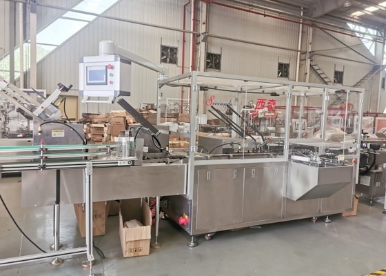 Cosmetic Bottle Cartoner Packaging Machine , 100pcs/Min Box Packing Machine