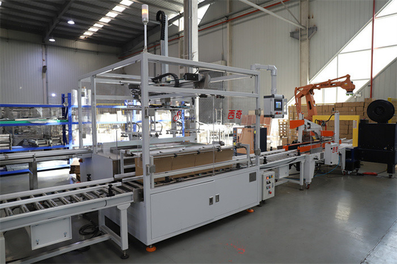 Pharma Cosmetics Top Loading Case Packer , Grab Type Vertical Case Packer