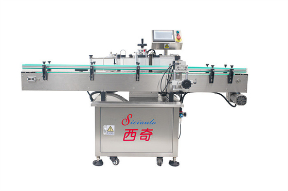 Vertical Auto Sticker Labeling Machine For Round Bottle Single Side Applicator