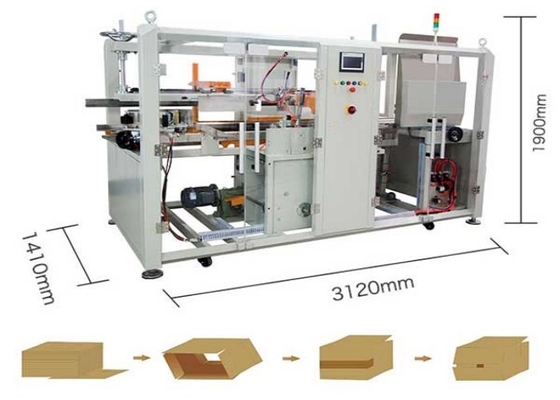 Tobacco Horizontal Carton Erector Machine 50 Carton/Min Auto Case Erector