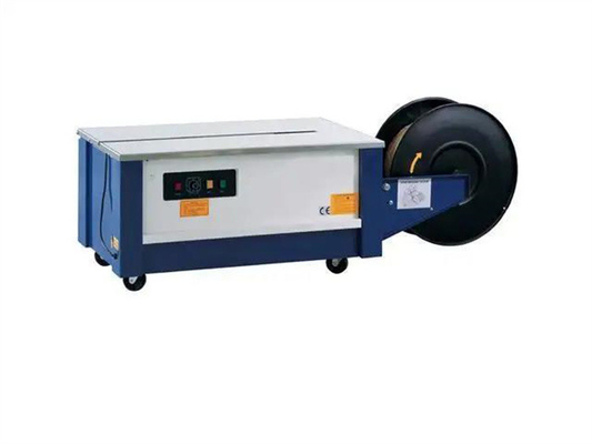 Pharmaceutical Chemical Semi Automatic Box Strapping Machine 9mm Banding With Low Working Table