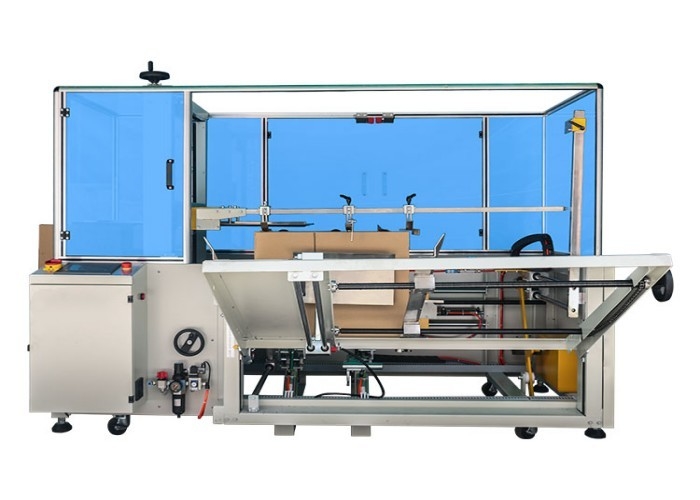 Food Big Carton Box Erector Machine 15 Carton/Min With Adhesive Tape Sealing