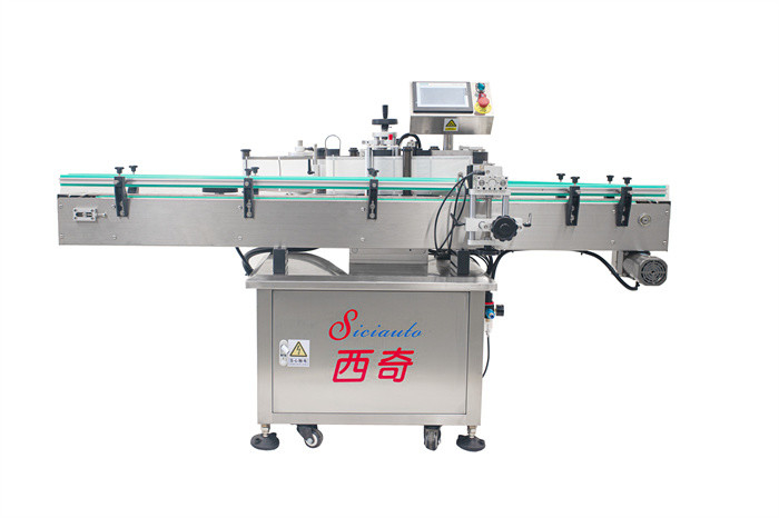 Vertical Auto Sticker Labeling Machine For Round Bottle Single Side Applicator