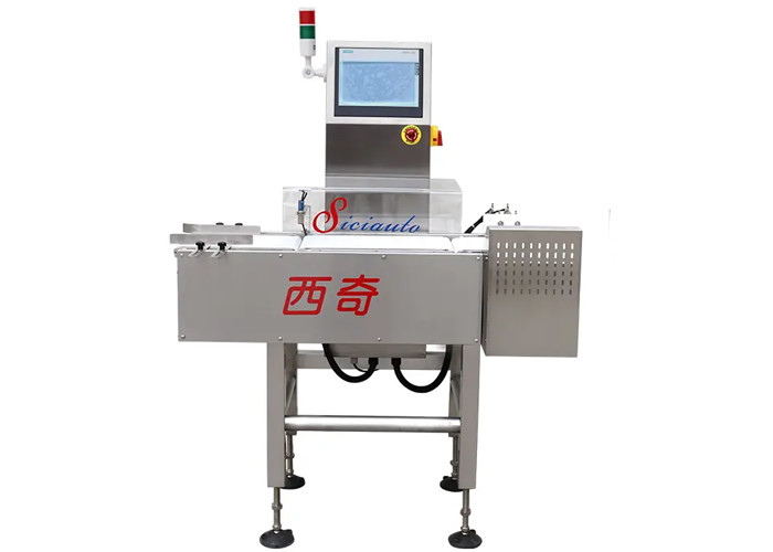 Push Plate Cigarette Box High Accuracy Checkweigher 100w High Speed With Drop Out Reject System