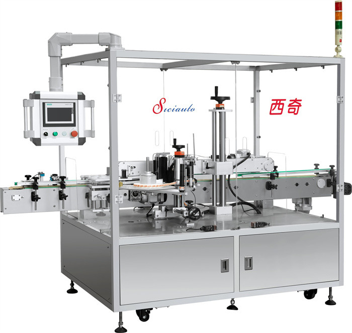 Pharma Cosmetics Single Side Sticker Labeling Machine 200 Pcs/Min Flat Bottle Label Applicator
